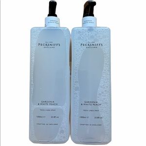 Pecksniff’s Linen Spray gardenia and white peach